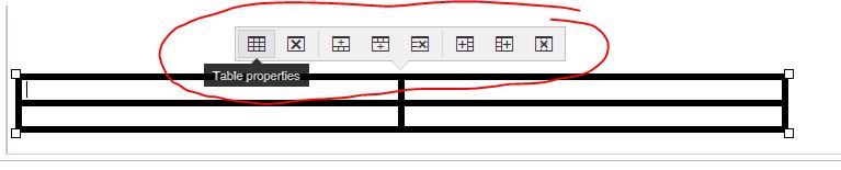 Table Mini Toolbar